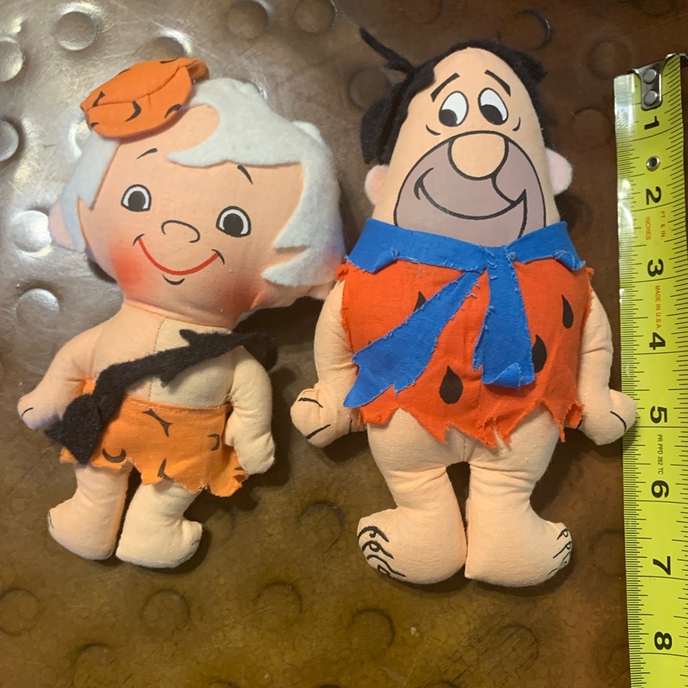 Fred Flinstone Bamm Bamm Knickerbocker plush doll Hannah Barbera